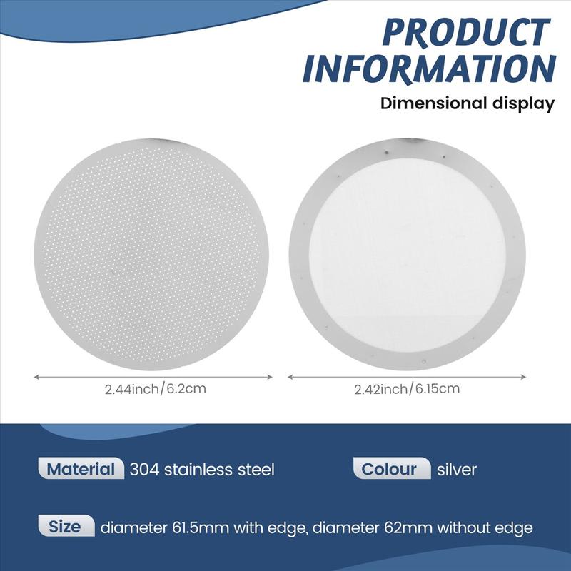 3 Pack Metal Reusable Coffee Filter Mesh for AeroPress Coffee Maker Espresso Maker, Silver