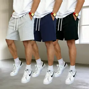 Men’s Summer Solid Color Basic Athletic Shorts — Loose, Breathable Bermuda-Length Sweat Shorts, Versatile Casual Comfort Fit