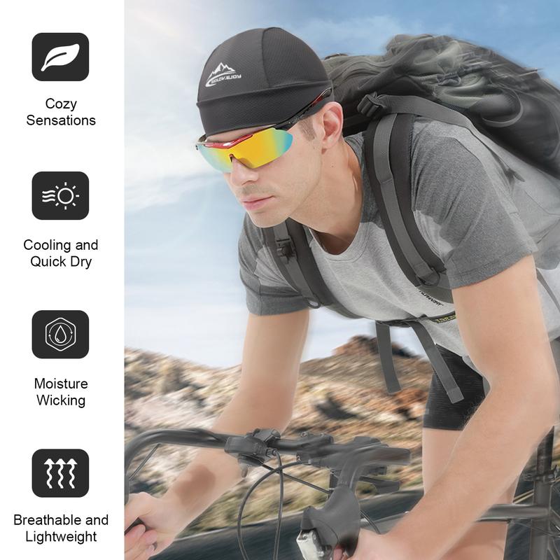 Unisex Solid Color Cycling Cap, 3 Counts Sports Cycling Liner Cap, Sweat-absorbent Sports Cycling Cap Uv Protection for Men & Women