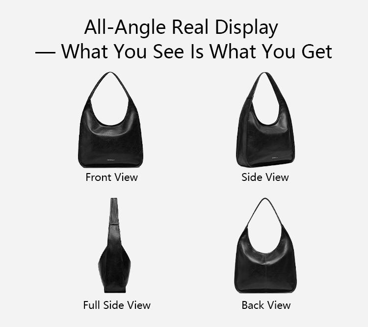 NewBella Luna Pro Shoulder Bag in PU Leather - Sleek Solid Color Top Handle Bag with Zipper Closure for School & Commute - 48x12x44 cm Daily Commuting PurseFallFreshness