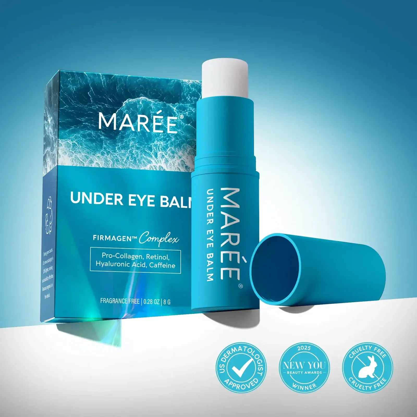 MARÉE Under Eye Balm Stick – Dark Circles & Fine Lines Eye Treatment – Retinol & Ceramide Complex – 0.35 oz
