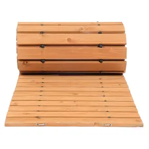 12 ft L x 22 in W Straight Wooden Garden Pathway Roll Out Garden Walkway
