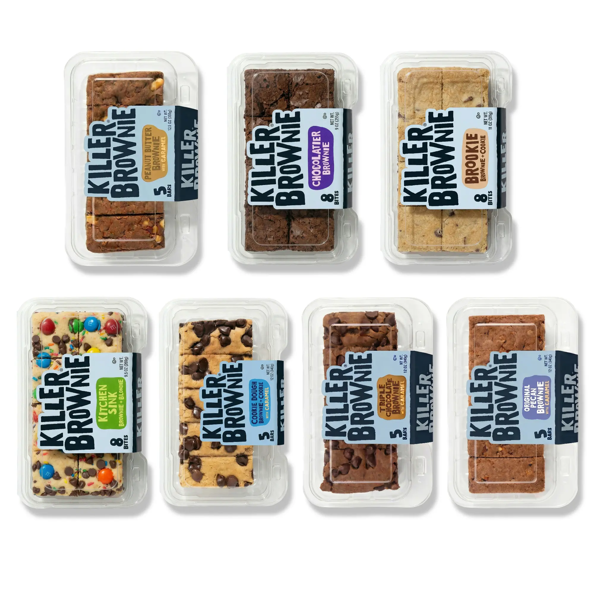 Killer Brownie Gourmet Brownie Bites or Bars Tray, 9.5 to 12.5 oz, Choose Flavor