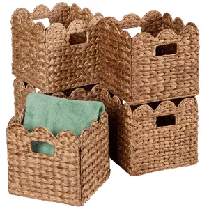 Best Choice Products Scalloped 12 x 12in Hyacinth Storage Basket Set of 5 Best Choice Products Scalloped 12 x 12in Hyacinth Storage Basket Set of 5