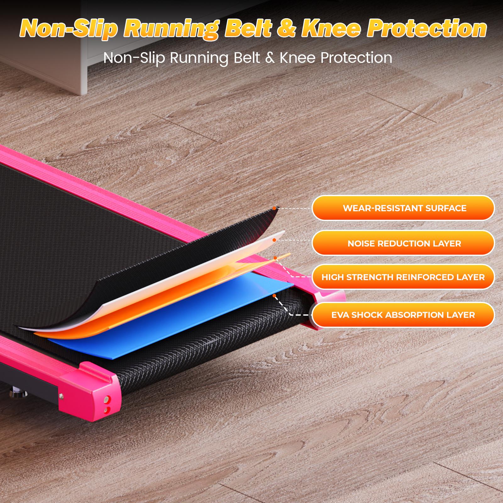 【LIVE ONLY】 HOT PINK! Foldable Walking Pad Treadmill by YAGUD, Low-Noise Motor, 265 lb Capacity, Dual Shock Absorption, Remote Control with Wheels, Includes Free Resistance Bands SpringStatements