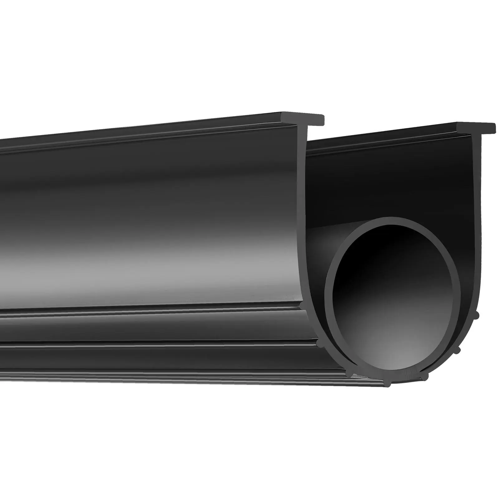 【Summerfinds】VEVOR Heavy Duty Garage Door Bottom Rubber Seal - U Shape + O Ring Weather Stripping, Universal Threshold Buffer, 5/16 in T-Ends, 3 3/4 in Width, 20 ft Long, Black, 50% Tear Resistance, 5x Noise Reduction, DIY 4-step Install, Shops