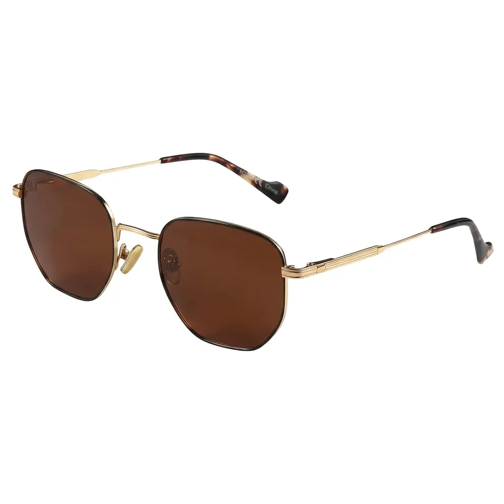 ZENOTTIC Hexagon Polarized Sunglasses - Full Rim Vintage Metal Geometric Frame, UV Protection Sun Protective Lenses, Stylish Statement Frame Vintage Polarized Eyewear Summer Accessories, Geometric Frame Sunglasses
