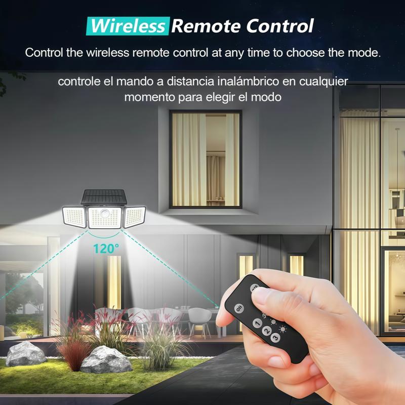 2-Pack Solar Outdoor Wall Lights Tri-Fold Rotatable 270°C Illumination 2500LM Motion Sensor Flood Light with 6500K LED for Large Spaces