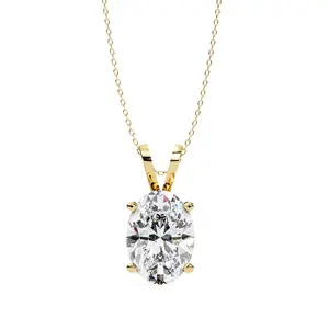 2.48 Carat Lab Grown Oval cut Diamond Pendant