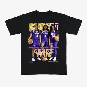 SLAM LSU Women’s Basketball “Geaux Time” T-Shirt – Black Graphic Tee Featuring Elite College Hoops Trio Design