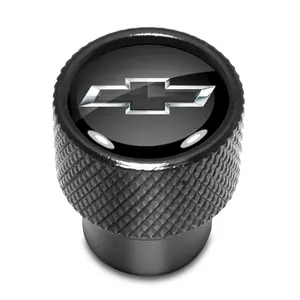 4PCS Black Aluminum Valve Caps for Chevrolet - Easy Grip, Matte Finish, Fits Trucks & Cars | Durable Metal Tire Stem Covers