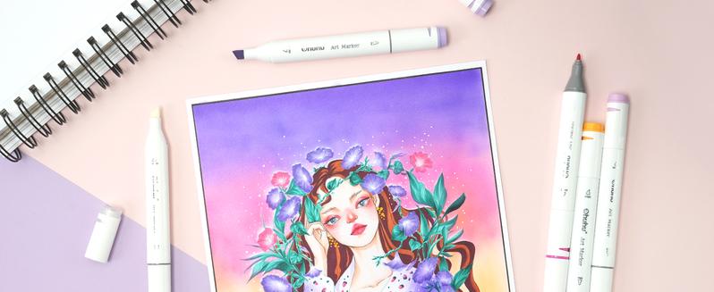 Ohuhu Alcohol Based Markers: Chisel & Fine - 120-color - Double Tipped Art Marker Set for Artist Designer Adults Coloring Illustration - AP Certificated - Refillable - Chisel and Fine Dual Tips - Oahu Series of Ohuhuart