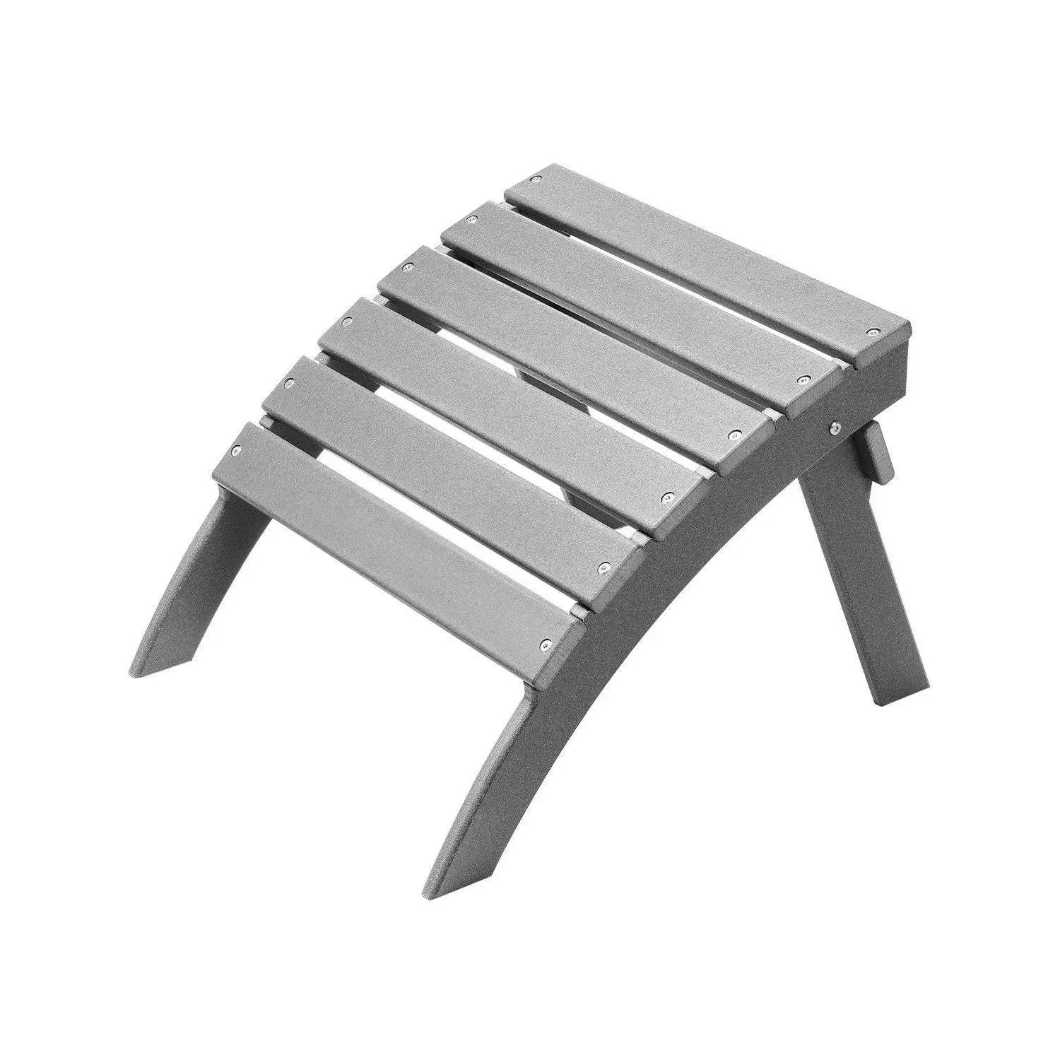 【SummerFinds】Adirondack Ottoman 21.5L x 18.9W x 14.8H Inch HDPE Folding Patio Footrest Gray