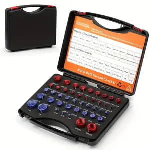 44PCS Thread Checker, Thread Checker, Thread Checker Kit in Standard  Metric , Size Finder Checker Thread Gauge for Quickly Identify threading  machine Digital Electronic Torque Wrench  Large Capacity Universal Bolt and Nut Extractor Set Impact diy repair