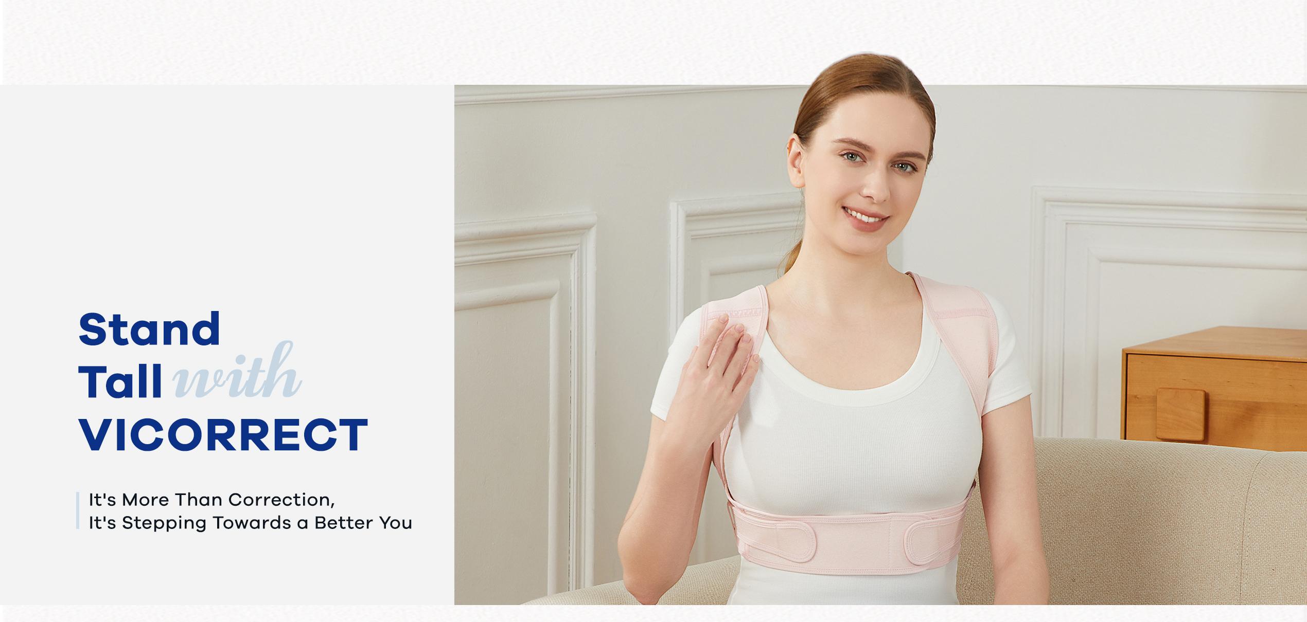 Vicorrect Posture Corrector, Adjustable Upper Back Brace for Clavicle Support and Providing Pain Relief  Healthcare Tool