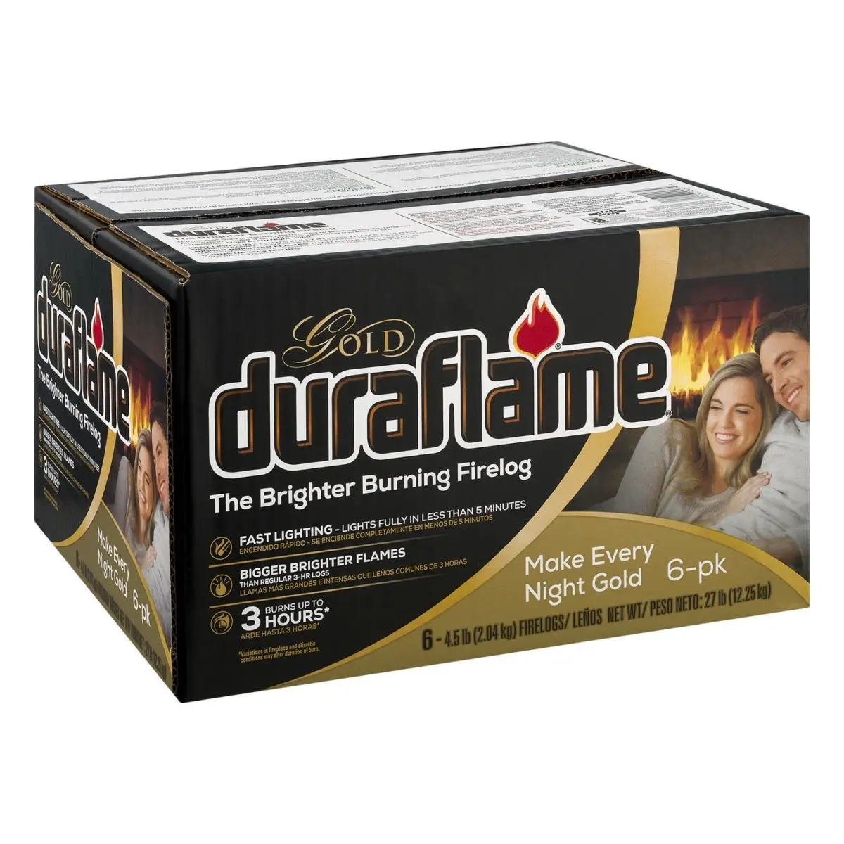 Duraflame Cowboy Kitchen Utensils Fire Starter Gold Fire Log, 4.5 lbs, 252803 Model - Pack of 6