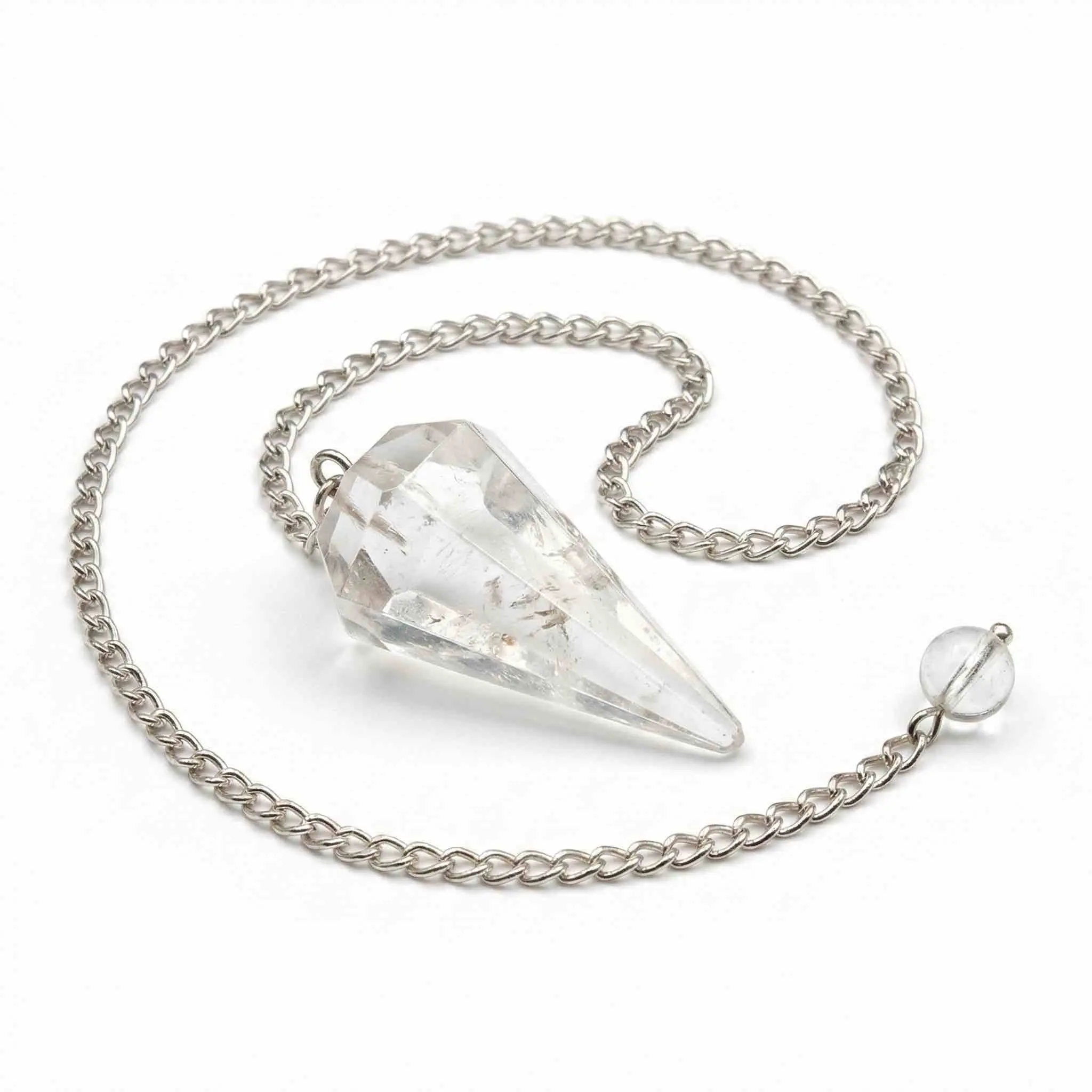 Clear Quartz Pendulum 6-Sided — Master Amplifier Dowsing Crystal