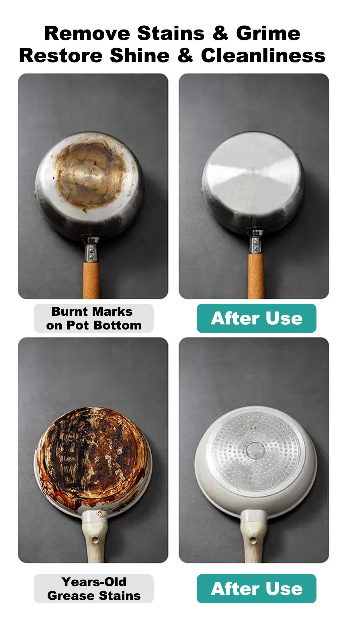 [mothersdaygift] Lufane Pot Cleaner Remove Black Stains & Polish Cookware Seaweed Mud Film Remover for Various Pots No Damage Stainless Steel Cleaner for Pot Bottoms: A Kitchen Essential for Removing Heavy Grease and Grime—Powerful Coconut Oil-Based