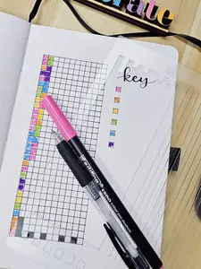 Flexible Stencil A5 Dot Grid Journals with Year in Pixels for Yearly Planning and Tracking