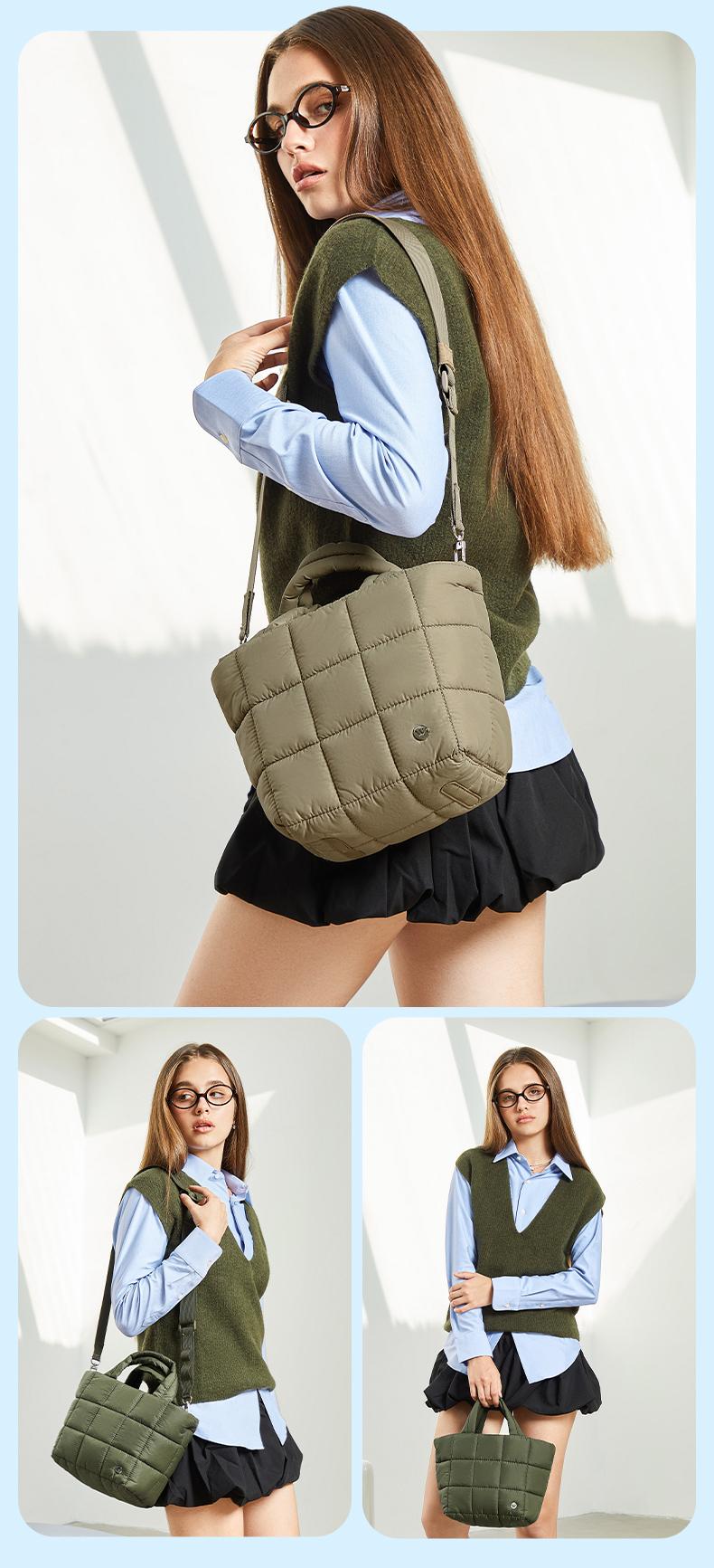 WESTBRONCO TikTokShopSpringGlowUp PUFFY SMALL TOTE PURSE 2026 Trendy Puffer Bag Women Lightweight Bag Spring Fashion Crossbody Bag Purse Women Handbag for Mom Girl Waterproof Gym Fashion Bag Gift for Her SpringStatements