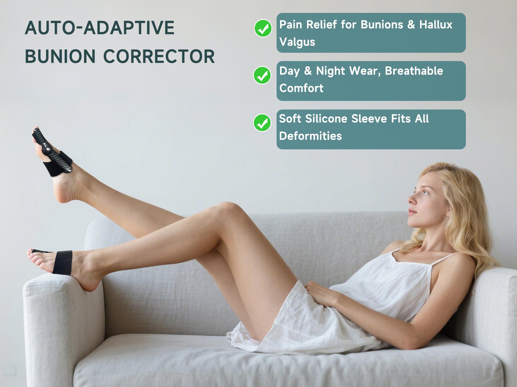 Bunion Corrector for Women Men Big Toe: Auto-Adaptive Bunion Relief for Big Toe Straightener - Orthopedic Bunion Splint for Pain Relief - Hallux Valgus Correction for Day/Night Support