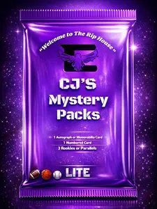 CJ'S All-Sport Sports Card Repacks LITE - 5 Cards Including Autograph/Memorabilia, Numbered, Rookie or Parallel Cards for Football Baseball Basketball Collectors