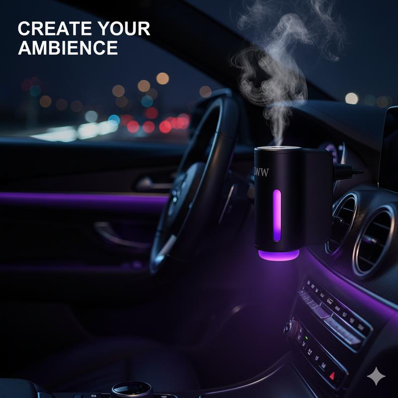 LWW Dual Car Diffuser Set with 3 Premium French Essential Oils Long Lasting Fragrance for Car & Home Waterless Auto Off Feature