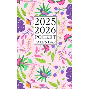 Pocket Calendar 2025-2026 for Purse: Monthly Planner Small Size 2-Year From January 2025 To December 2026 | Floral Cover Paperback – April 28, 2024