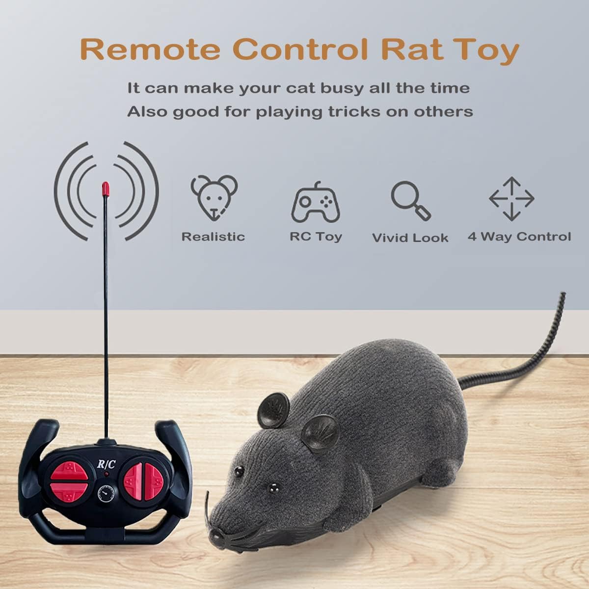 Interactive Squeaky Cat Mouse Toy Fun and Engaging Pet Toy for Cat Durable and Safe Design Perfect for Playtime(without battery)