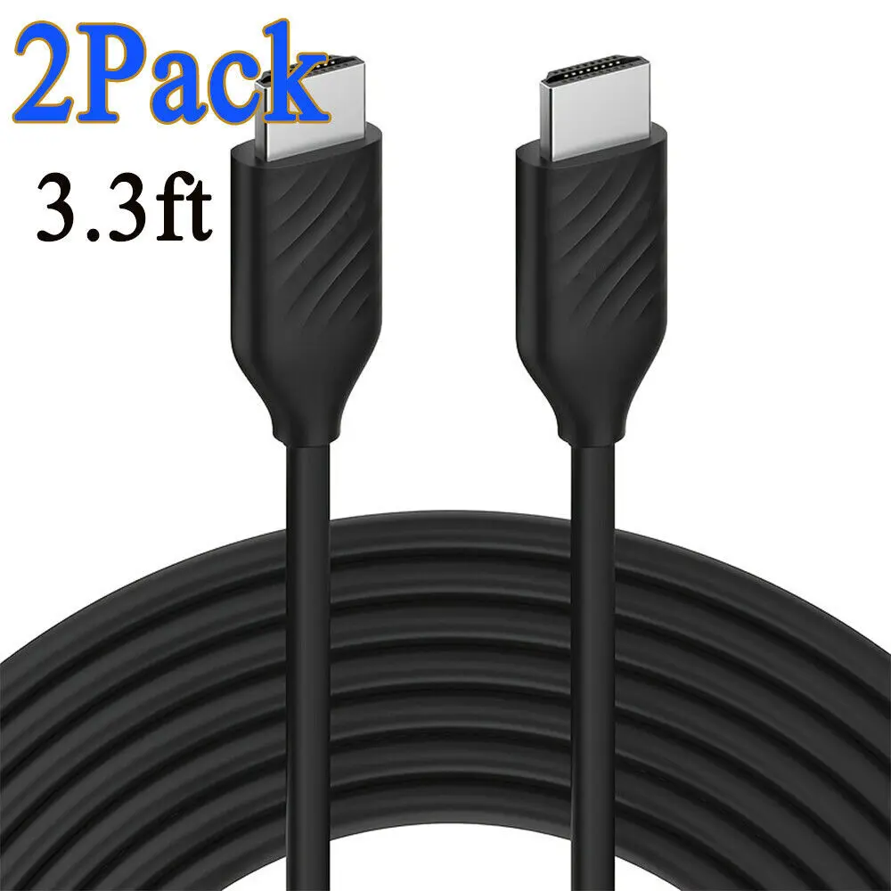 2 Pack 4K HDMI 2.0 Cable 18Gbps HDR 60Hz High Speed for MacBook PS5 Xbox PC 3.3ft Length, Accessories, Two Cables Connectivity