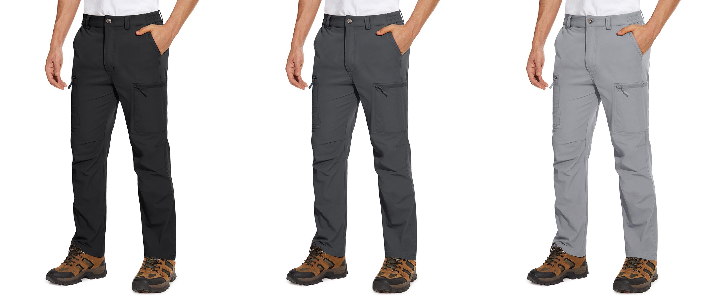 Men's Hiking Pants 6 Pockets Water Resistant Ripstop Outdoor Pants Lightweight Quick Dry Fishing Work Pants