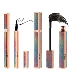 VIBELY 4D Silk Fiber Mascara Set & Waterproof Eyeliner Pencil Long Lasting No Clumping Full Thick Lashes Easy Apply Remove Perfect Gift for Makeup Lovers