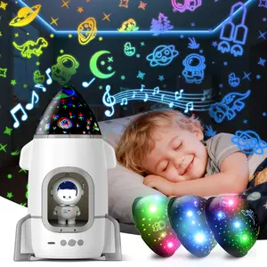 Rocket Night Light Projector   2-in-1 Star Projector Night Light - 360° Rotation, Rechargeable,Birthday Gifts Kids Bedroom Room Decor toys