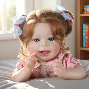 [WOOROY] Reborn Baby Doll Girl – 20 In Lifelike Handmade Real Life Toddler, Newborn Weighted Cloth Body, Real Baby Feeling, with Golden Brown Hair, Accessories Set in Gift Box, Birthday & Christmas Gift for Kids Age 3+