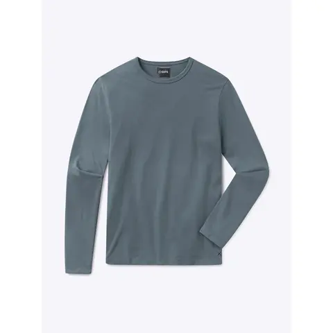 Cuts Men's AO Forever Classic Fit Long Sleeve Crew Neck Tee - Anti-Odor Polyester-Cotton-Spandex Fabric, Wrinkle-Resistant, Anti-Pilling, Drape, Do Not Iron, Sturdy Hem, Casual Chic Basic - Ideal for Jacket or Jeans Pairing