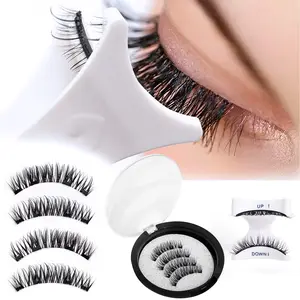 Double-layer magnetic eyelashes, European and American style, thick and easy to remove, two pairs in one box, customizable and wholesale magnetic false eyelashes