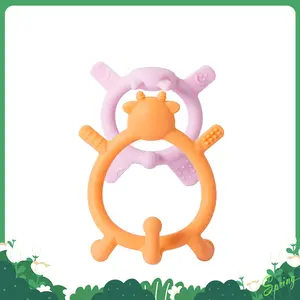 Pigeon Silicone Animal-Shaped Baby Teether, Green Bear, 1 or 2 Count – Multi-Textured Teething Relief Toys, Lightweight & Easy to Grasp3+ Months, 6+ Months