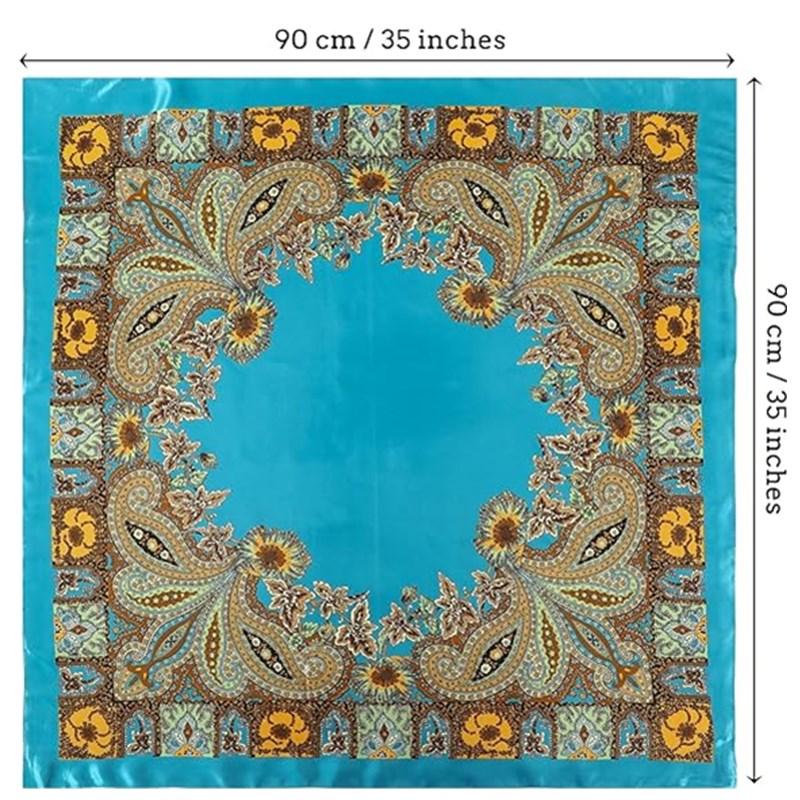 35" Large Square Silk Like Head Scarf - 3-piece suit Hair Scarves Bandana Scarf Headscarf Polyester Scarf for Women