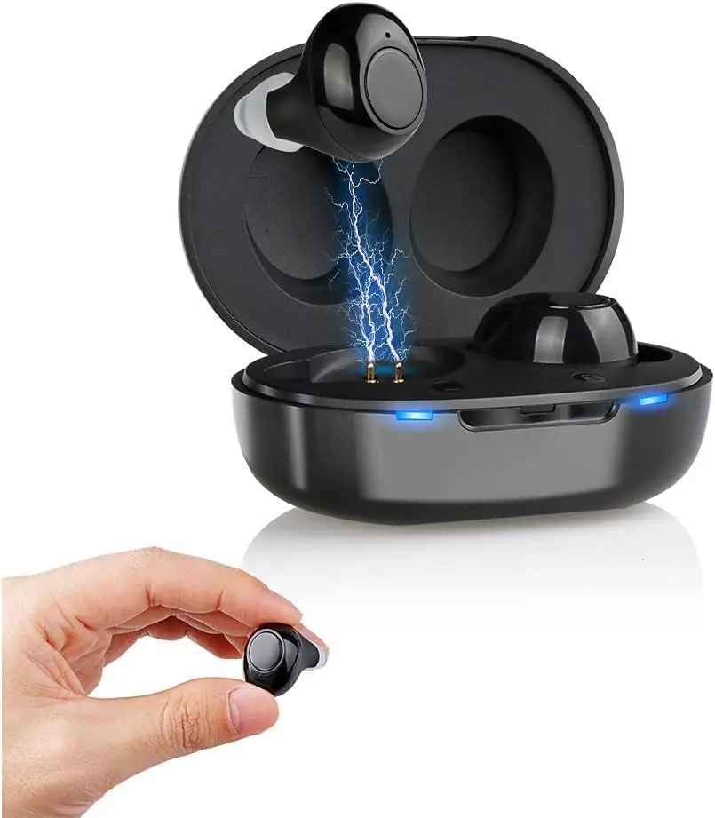 Jinghao A39 Rechargeable Hearing Amplifier for Seniors with Portable Charging Case, Upgrade Version Long-Lasting Battery Life, Easy to Use, Discreet Design