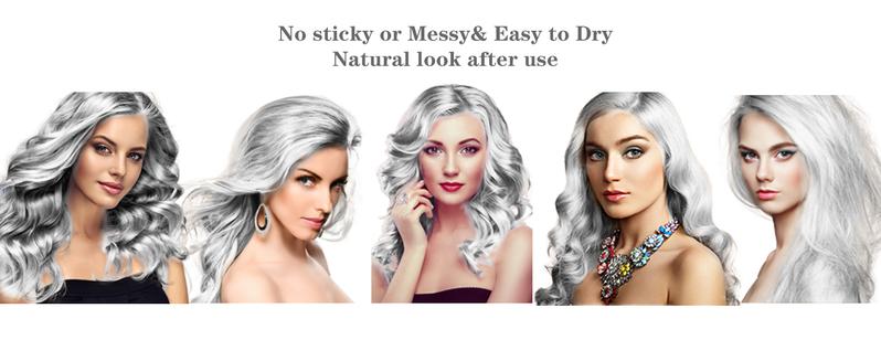 5-in-1 Silver Gray Hair Dye Shampoo, Instant Coloring in Minutes, Long-Lasting Herbal Formula, Unisex Hair Color Shampoo, 200ml