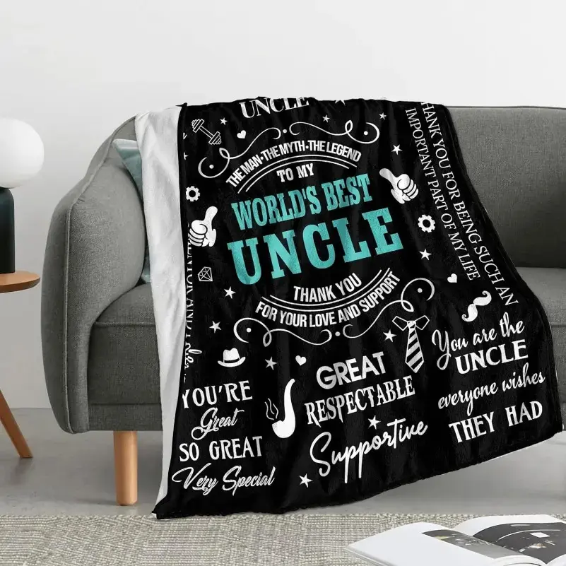 Flannel Uncle Throw Blanket Great Uncle Gifts from Nephew, Christmas Bday Present for Uncle, Soft Durable Skin Friendly LightweightThanksgiving, the beginning of the school season, graduation ceremony, holiday gifts for friends and family tiktokshopspring