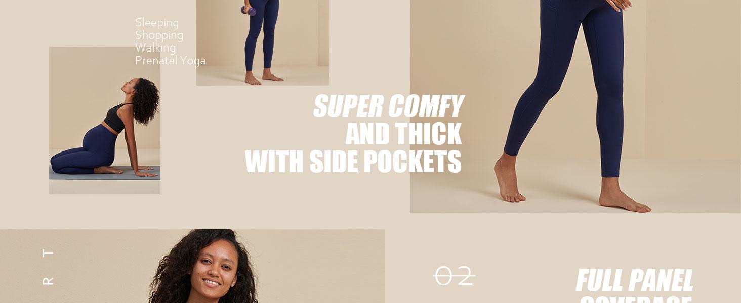 POSHDIVAH Women's Maternity Workout Leggings Over The Belly Pregnancy Yoga Pants with Pockets Soft Activewear Work Pants pregnancy supply Springtok cute outfits