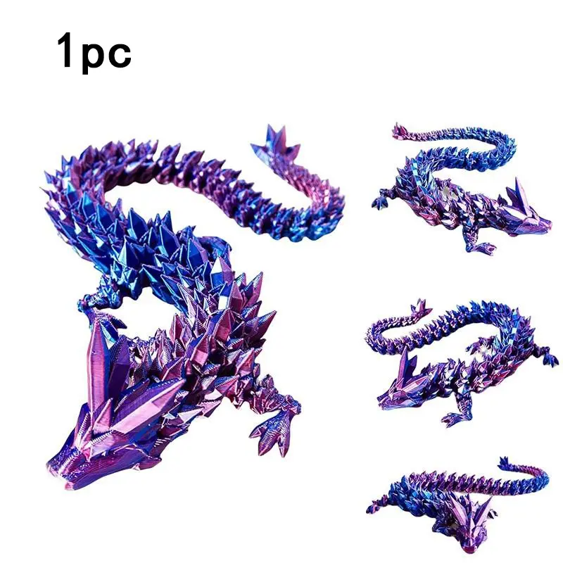 3D Printed Dragon Design Desktop Ornament, 1 Count Creative Dragon Sculpture Decorations, Movable Ornament for Home Room, Decorative Unique Ornaments