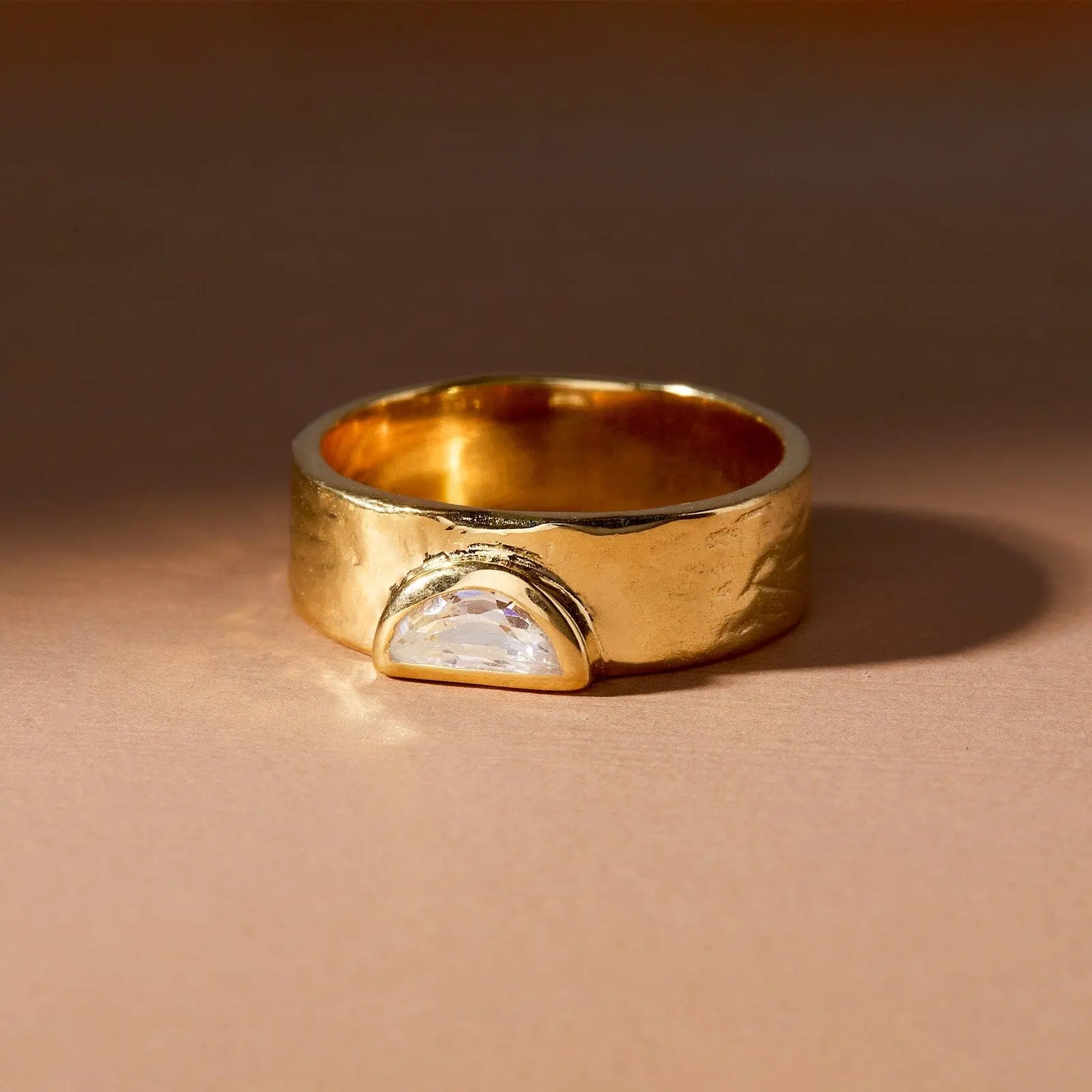 Stone Cigar Band Ring Stone Cigar Band Ring