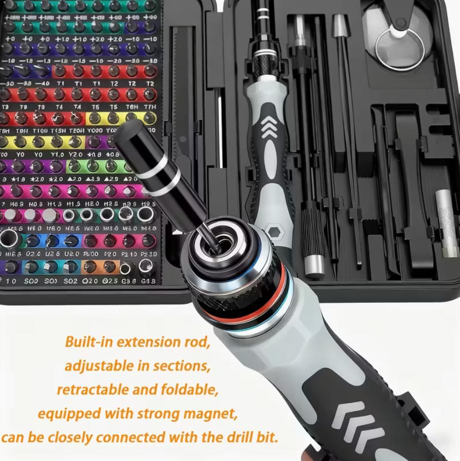 132 In 1 Precision Screwdriver Hardware Set, Magnetic Screwdriver Tool Set with 108pcs Bits, Multipurpose Screwdriver Tool Kit for Repairing Phone, Heavy Duty Industrial Tools, Precision Ratchet Screwdriver