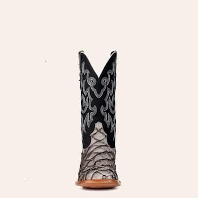 Cavender’s Men’s Wide Square Toe Western Cowboy Boots – Charcoal Gray & Black