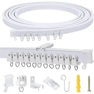 3m Flexible Bendable Ceiling Curtain Track for Room Divider, Window or Shower Curtain Rail System