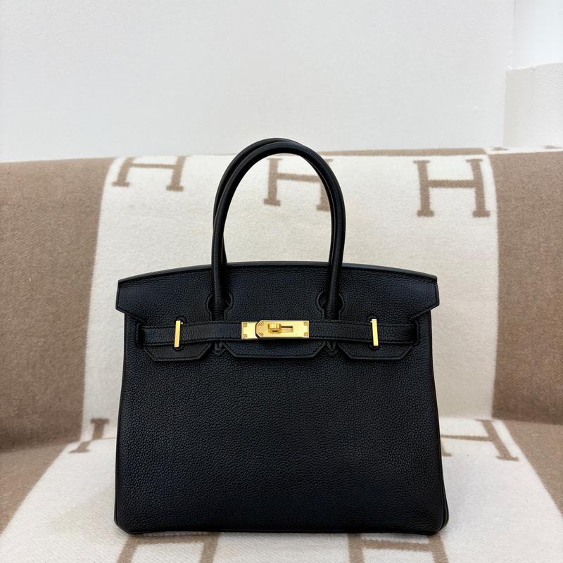 Pre-owned HERMÈS Leather tote bags Hermes Birkin 30 Togo 89 Noir (0804m2)