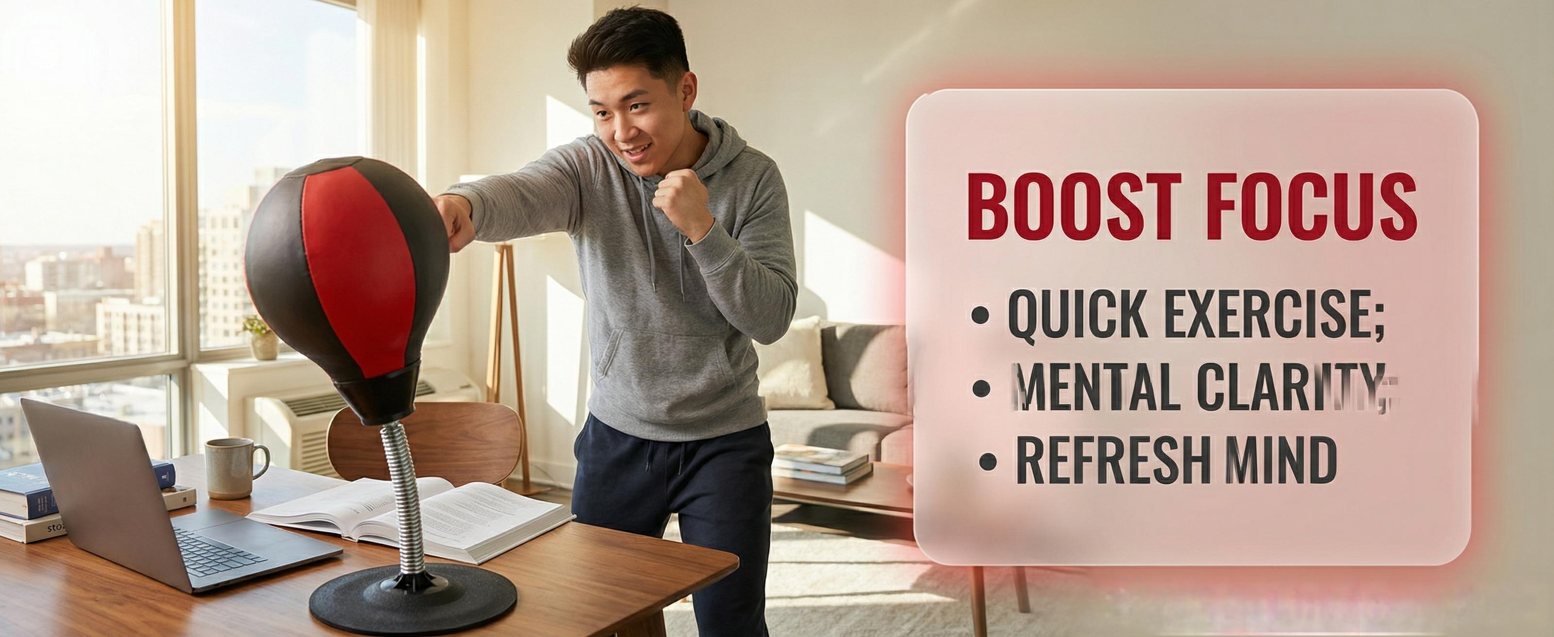 Stress Buster Desktop Punching Bag - Suctions to Your Desk, White Elephant Gifts for Coworker Men and Women, Heavy Duty Stress Relief Ball, Gag Gifts Funny Desk