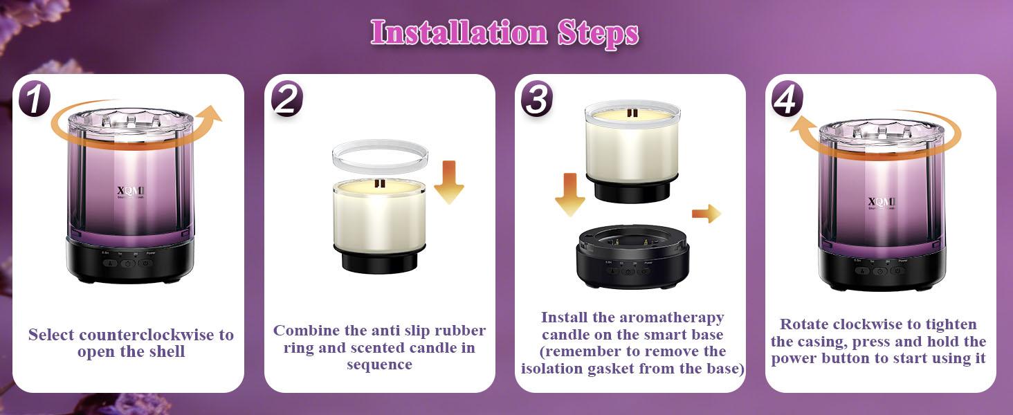 XQMI Remote-Controlled Smart Candle with Real Flame and Timer | Scented soy wax candle for bedroom and office, sleep aid, bedroom decor, room decor, gift for boyfriend, gift for girlfriend